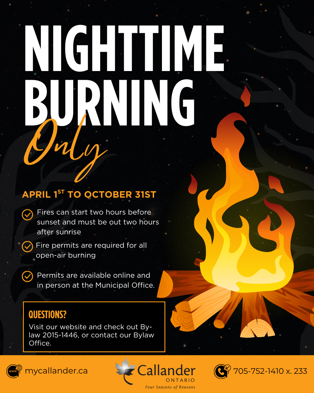 🔥 Reminder: Nighttime Burning Only Begins April 1st 🔥